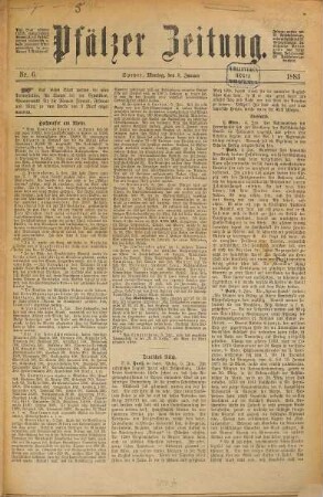 Pfälzer Zeitung. 1883, [1] = Jan. - Juni