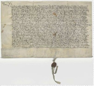Eheberedung des Ratsmannen Clawes Stuver und Catharine Tobinges, Tochter des verstorbenen Bürgermeisters Leonhardt Tobing, besiegelt durch die Ratsmannen Dirick Prawest und Jürgen Glode.