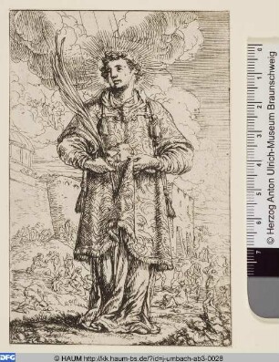 Hl. Stephanus mit Stein und Palmwedel