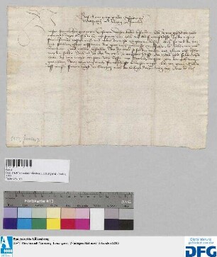 Bischof Gotfrid von Würzburg sagt der Nürnberger Kaufmannschaft zur Frankfurter Fastenmesse Geleit zu.