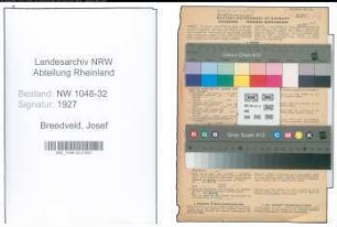 Entnazifizierung Josef Breedveld , geb. 30.10.1901 (Arbeiter)