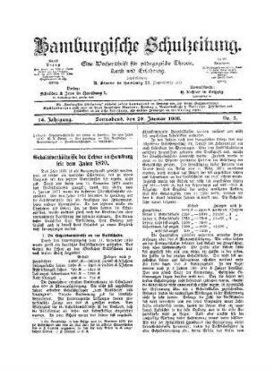 Gehaltsverhältnisse der Lehrer in Hamburg seit dem Jahre 1870