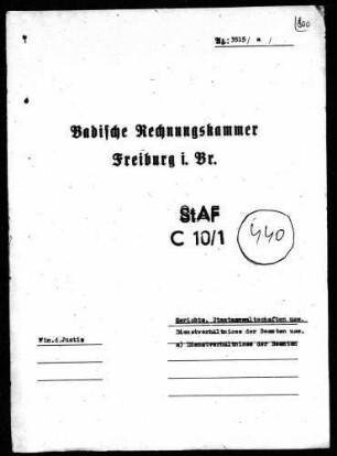 Dienstverhältnisse der Beamten usw.