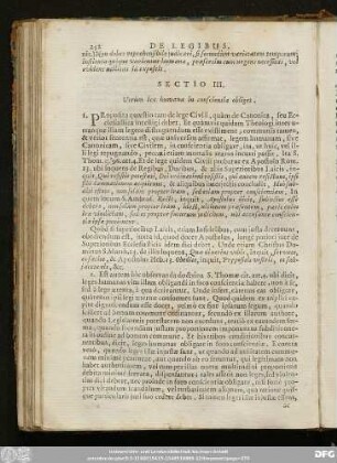 Sectio III. Utrùm lex humana in conscientia obliget.