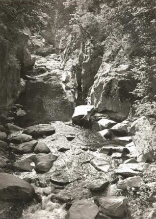Harz. Bodetal. Der Bodetalkessel von der Teufelsbrücke gesehen