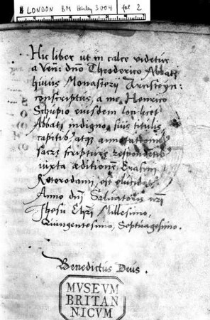 Buchseite, Folio 2 recto