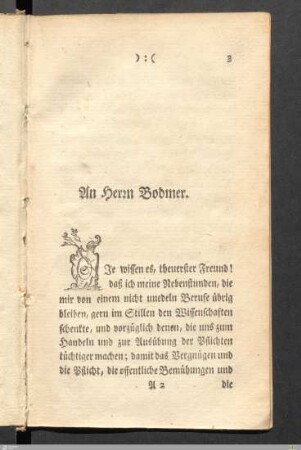 An Herrn Bodmer.