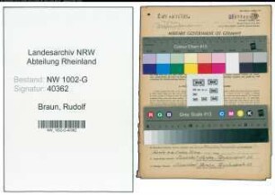 Entnazifizierung Rudolf Braun, geb. 13.12.1879 (Geschaeftsfuehrer)