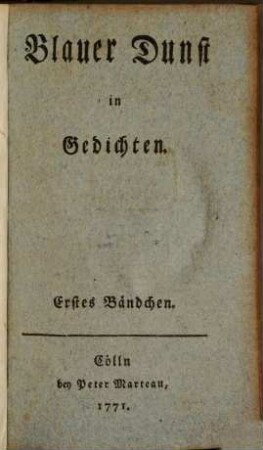 Blauer Dunst in Gedichten