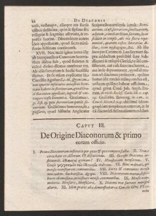 Caput III. De Origine Diaconorum & primo eorum officio.