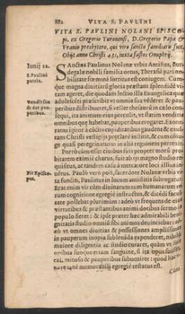 Vita S. Paulini Nolani Episcopi ...