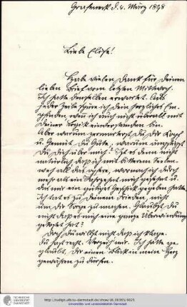 Brief vom 04.03.1898