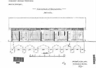 Erzingen (Baden): Nebengebäude mit Güterschuppen Bahnansicht