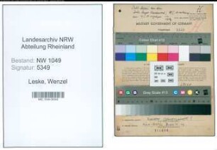 Entnazifizierung Wenzel Leske , geb. 11.09.1885 ()