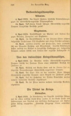 Von den italienischen Kriegsschauplätzen