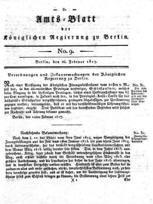 No. 9, 26. Februar 1817