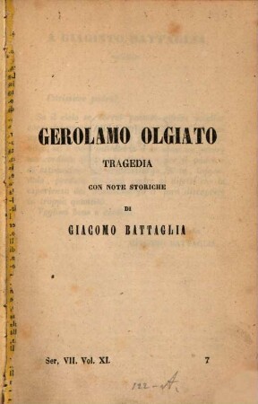 Gerolamo Olgiato, tragedia con note storiche