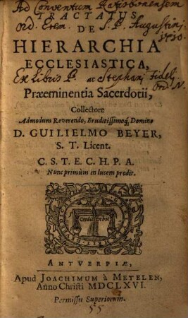 Tractatus de Hierarchia Ecclesiastica, ac Praeeminentia Sacerdotii
