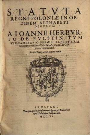 Statuta regni Poloniae : in ordinem alphabeti digesta