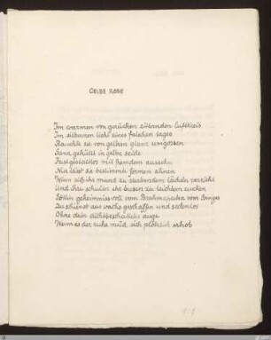 Gelbe Rose : [SW I: H6]; [SW I, S. 72/126-127]