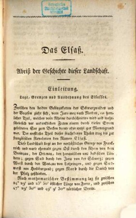Das Elsaß : Neue historisch-topographische Beschreibung der beiden Rhein-Departemente ; mit neun Abbildungen, zwei Landkarten und einem Plane. 2