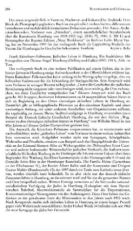 Kürschner-Pelkmann, Frank :: Jüdisches Leben in Hamburg, ein Stadtführer, mit Fotografien von Thomas Nagel : Hamburg, Dölling & Galitz, 1997