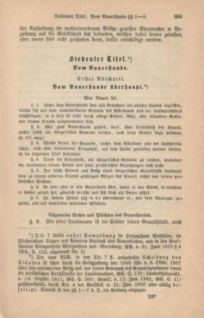 Siebenter Titel. Vom Bauerstande.