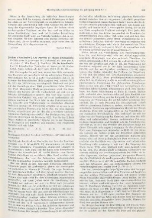 261-263 [Rezension] Philon d'Alexandrie, Les Oeuvres de Philon d'Alexandrie[Rezension]