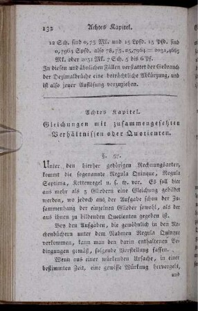 Achtes Kapitel. Gleichungen mit zusammengesetzen Verhältnissen oder Quotienten.