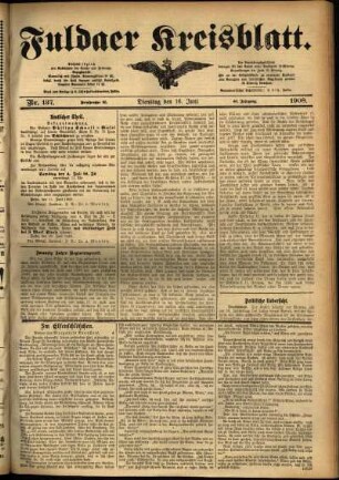 Ausgabe vom Dienstag, den 16. Juni 1908.