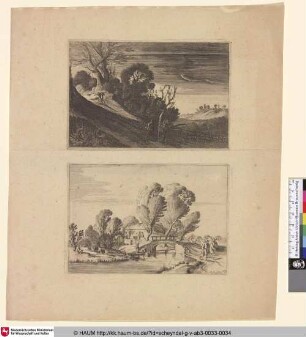 oben: [Figuren auf einem Pfad bei Zwielicht; Figures on a Path at Twilight]