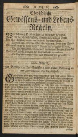 Christliche Gewissens- und Lebens-Regeln.