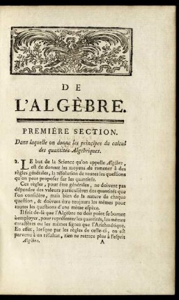 Premiére section.