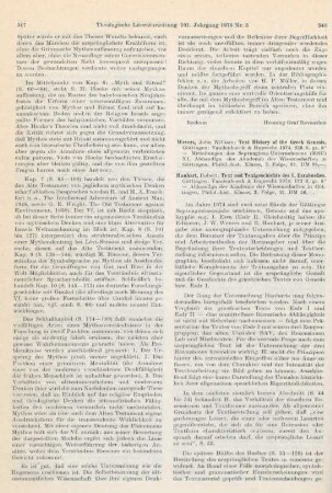 348-350 [Rezension] Wevers, John William, Text history of the Greek genesis