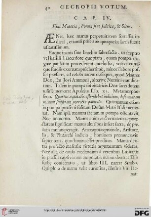 Cap. IV: Ejus Materia, Forma sive fabrica, & Situs