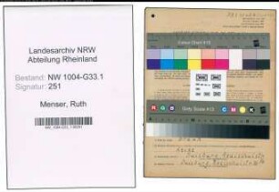 Entnazifizierung Ruth Menser , geb. 02.04.1911 (Lehrerin)