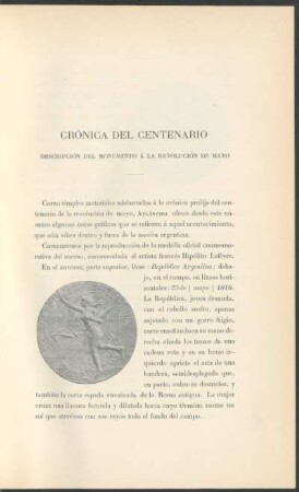 Crónica del centenario : Descripción del Monumento á la Revolución de Mayo