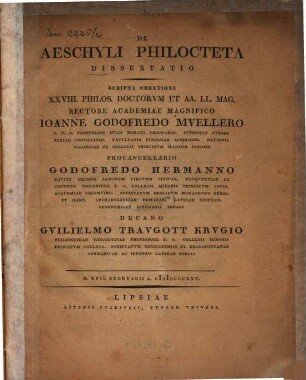 De Aeschyli Philocteta dissertatio