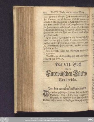 Das VII. Buch von der Europäischen Türckey.