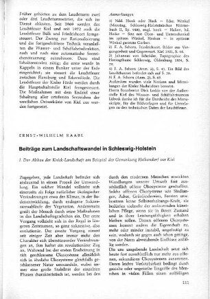 Beiträge zum Landschaftswandel in Schleswig-Holstein. I. Der Abbau der Knick-Landschaft am Beispiel der Gemarkung Heikendorf vor Kiel.