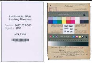Entnazifizierung Erika Johr , geb. 16.11.1918 (Lehrerin)