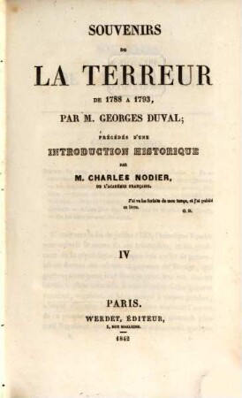 Souvenirs de la terreur de 1788 à 1793, 4