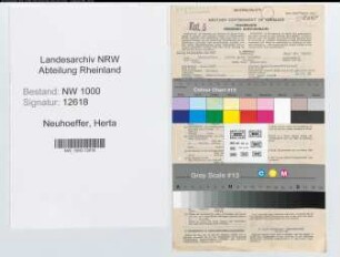 Entnazifizierung Herta Neuhoeffer, geb. 09.04.1905 (Bankangestellte)
