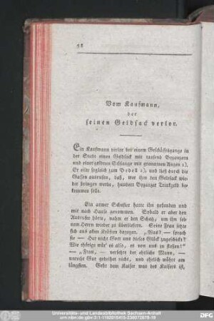 Vom Kaufmann, der seinen Geldsack verlor.