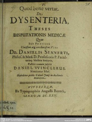 De dysenteria