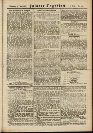 Zweite Ausgabe vom Samstag, den 11. Juni 1921.