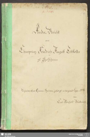 Förder-Bericht von Churprinz Friedrich August Erbstolln zu Großschirma - 18.7092 4.