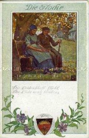 Illustration zum "Lied von der Glocke", Postkarte des Deutschen Schulvereins Nr.195
