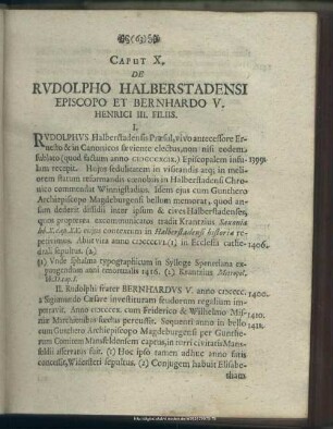 Caput X. De Rudolpho Halberstadensi Episcopo Et Bernhardo V. Henrici III. Filiis