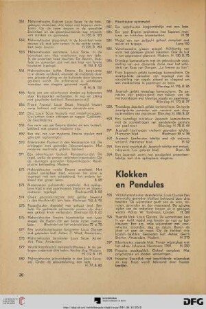 Klokken en pendules (Nr. 595-604)